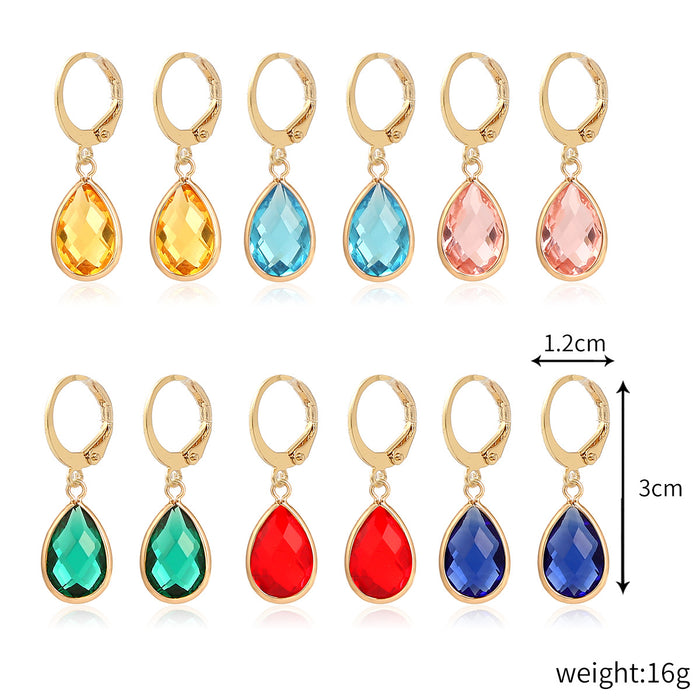 Wholesale crystal zircon high-quality temperament 6-piece earrings JDC-ES-JiaYi002