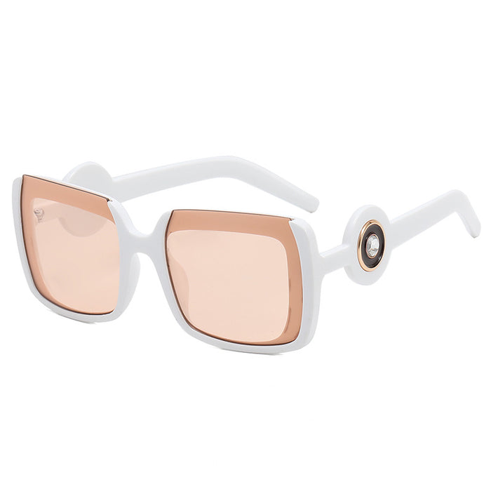 Wholesale Sunglasses AC Retro Half Frame Color Sunglasses MOQ≥2 JDC-SG-KaN013