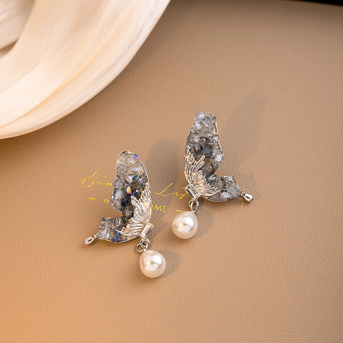 Wholesale Earrings Alloy Opal Bow Knot Pearl JDC-ES-MDD090