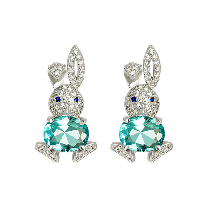 Wholesale Earrings Alloy Cute Rabbit Diamond JDC-ES-YiCe002