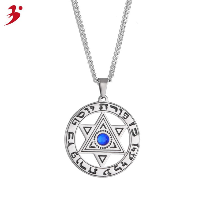 Wholesale Necklace Stainless Steel Blue Diamond Devil's Eye Pendant MOQ≥2 JDC-NE-Qiju006