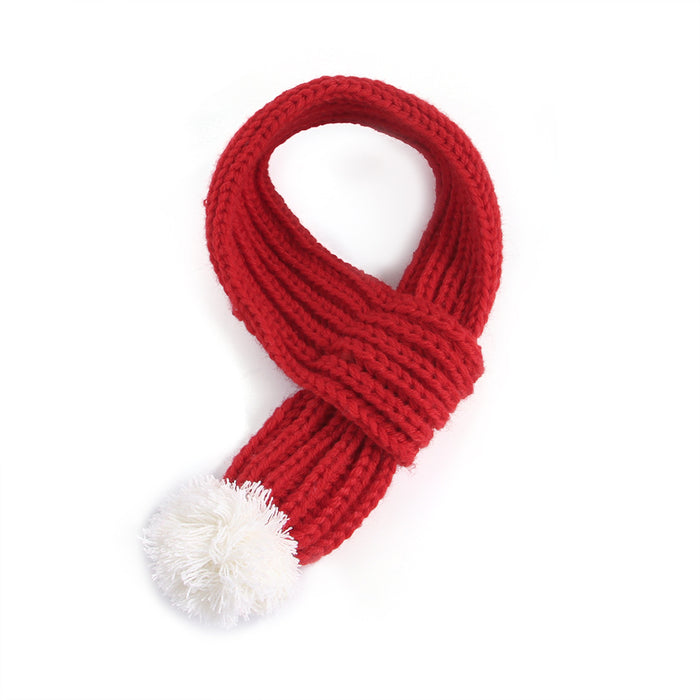 Wholesale Pet Decorations Short Plush Knitted Christmas Scarf MOQ≥2 JDC-PD-Miaodi001