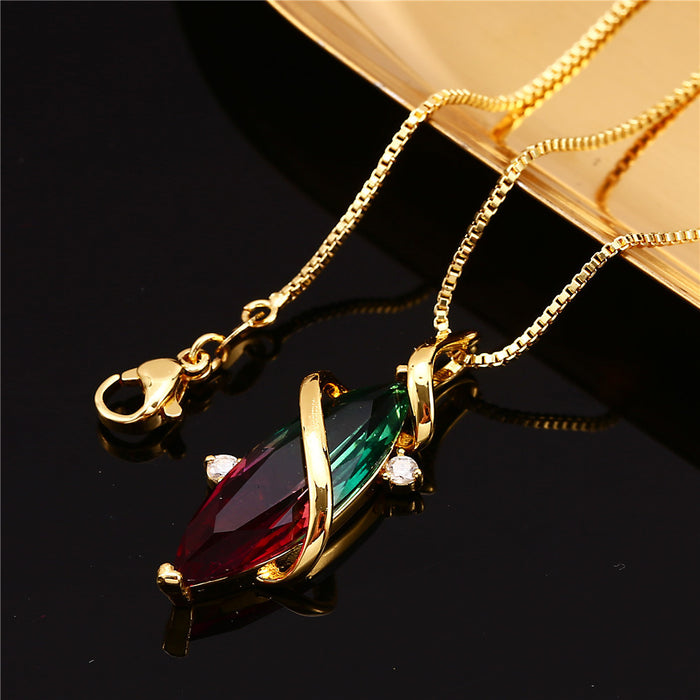 Wholesale Necklace Copper S Shape Marquise MOQ≥2 JDC-NE-Ery005