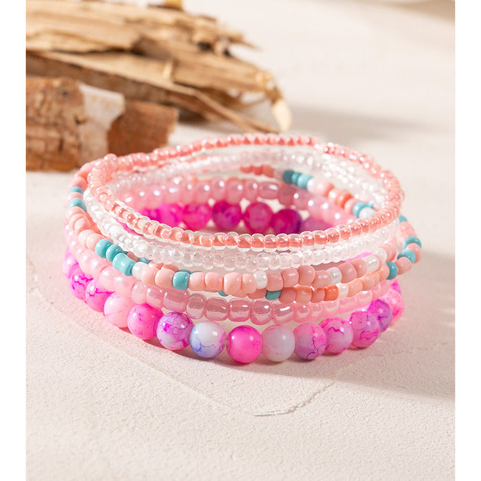 Wholesale Bracelet Glass Rice Beads Holiday Style Stacked Bohemian MOQ≥3 JDC-BT-XLH013
