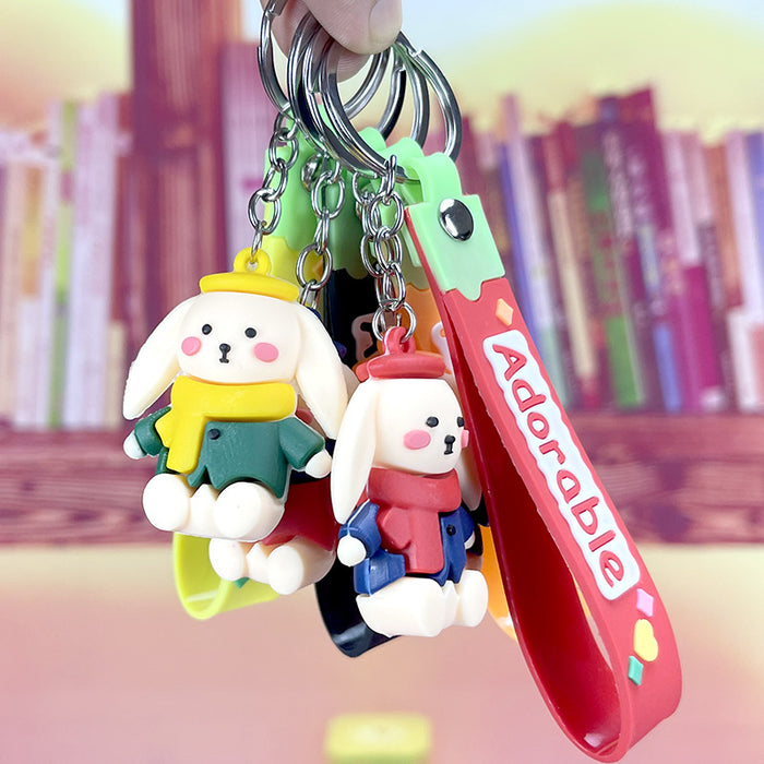 Wholesale Keychains PVC Cartoon Cute Bunny MOQ≥2 (M) JDC-KC-MQu013