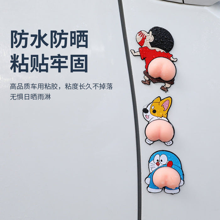 Accesorios para automóviles al por mayor PVC Cartoon Funny Colision Sticker MOQ≥2 (M) JDC-CA-HANX005