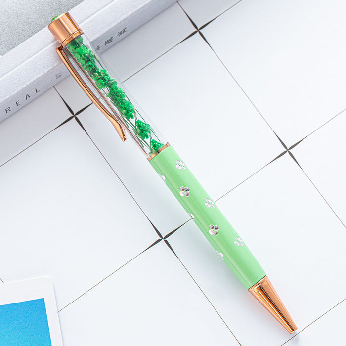 Pen de bolígrafo de flores secas de plástico al por mayor JDC-BP-Huah103