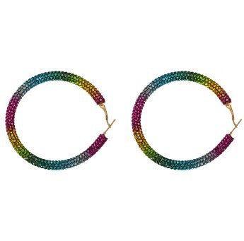 Wholesale Earrings Super Flash Full Diamond Big Circle MOQ≥2 JDC-ES-SHIYU004