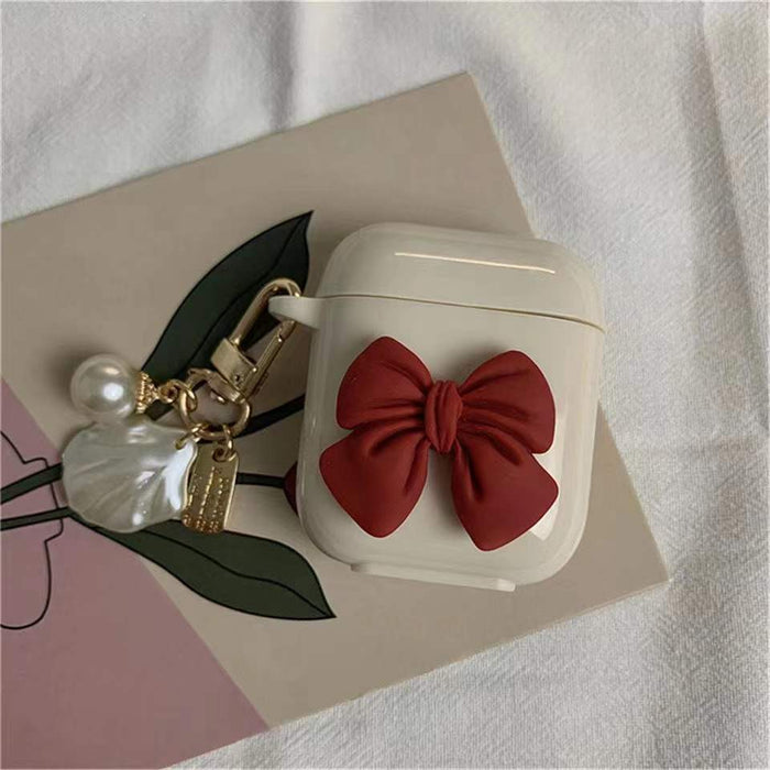 Wholesale Headphone Shell Silicone Off-White Large Bow Knot Protective Cover MOQ≥2 JDC-EPC-LiYou002