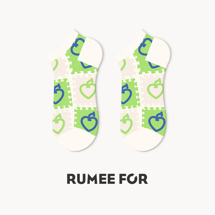 Wholesale deer rice cartoon socks women's socks summer shallow mouth MOQ≥5 JDC-SK-JXuan001