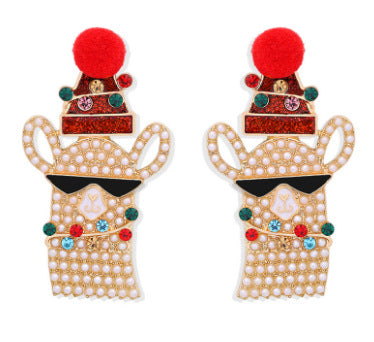 Wholesale Earrings Alloy Diamonds Christmas Cute Gifts JDC-ES-V051