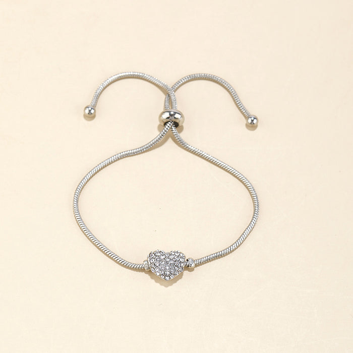 Wholesale Bracelet Alloy Diamond Heart Pull Bracelet JDC-BT-XLH011