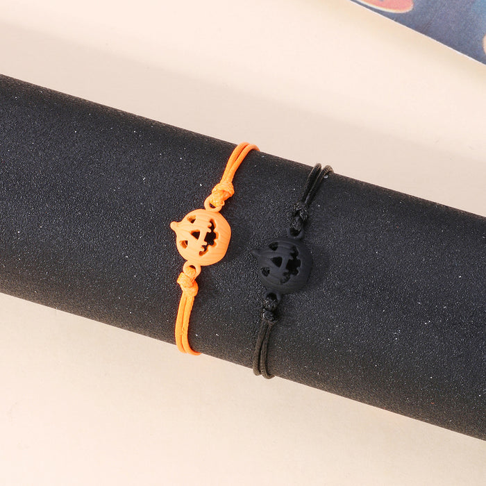 Wholesale Bracelet Alloy Halloween Ghost Face Pumpkin Bracelet Set MOQ≥2 JDC-BT-HanP006