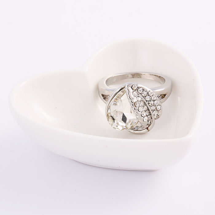 Collar de cristal de caída de agua al por mayor Pendientes de tachuelas de moda de la clavícula del anillo de anillo JDC-Ne-Yijian005