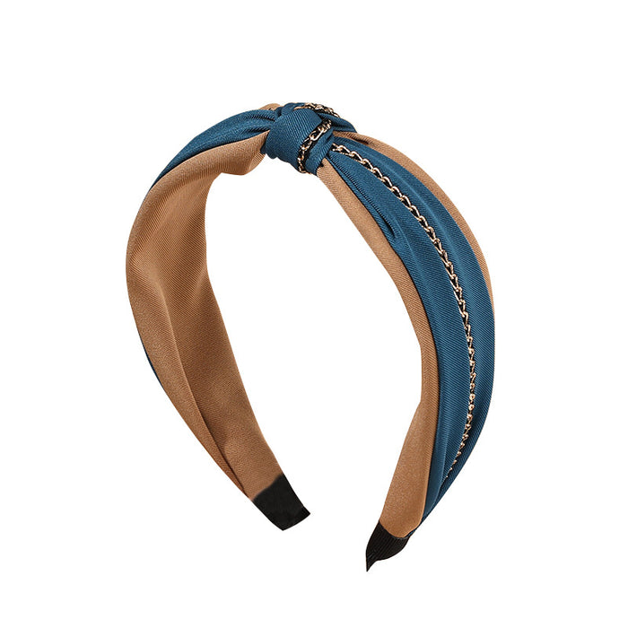 Wholesale Knotted Wide Edge Rhinestone Fabric Headband JDC-HD-FengHan002
