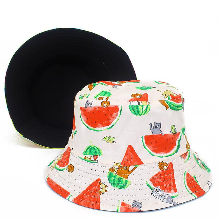 Sombrero mayorista de algodón de algodón patrón de protector solar sombrero de cubo moq≥2 jdc-fh-rheng007