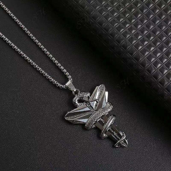 Wholesale Necklace Alloy Cross Viper Wound MOQ≥2 JDC-NE-DanYuan003