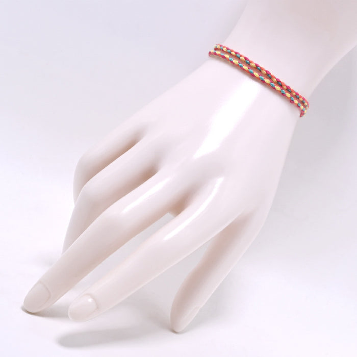 Wholesale Hand Woven Cotton Linen Chevron Bracelet MOQ≥2 JDC-BT-QianY005