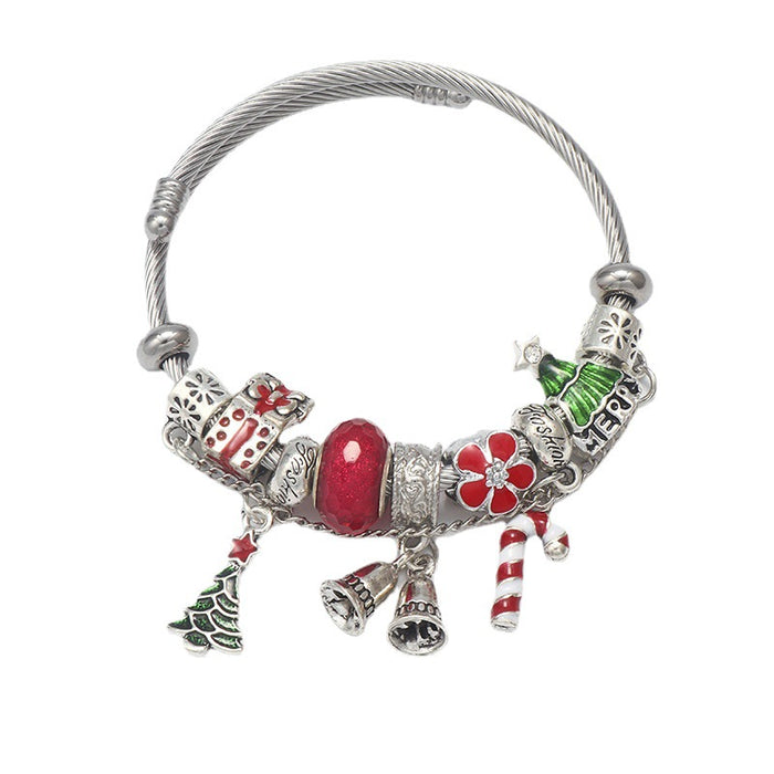 Wholesale Bracelet Copper Christmas Accessories Beaded Pendant MOQ≥3 JDC-BT-SLN001