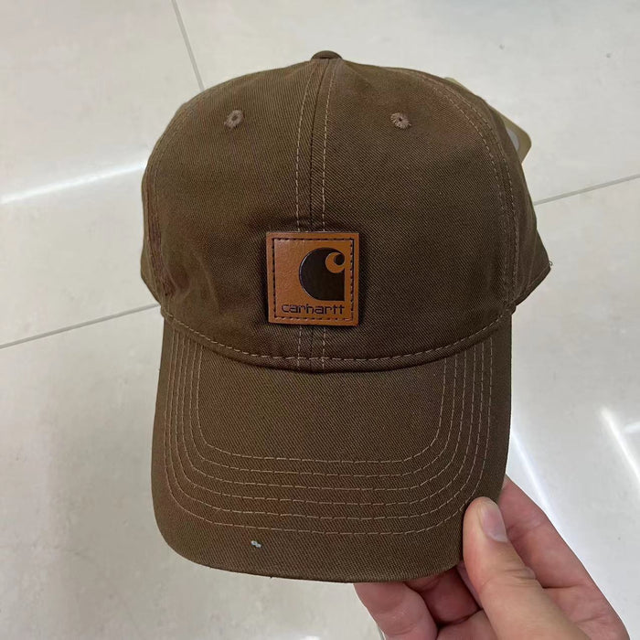 Wholesale Solid Color Leather Label Cotton Baseball Hat JDC-FH-Qiluan001