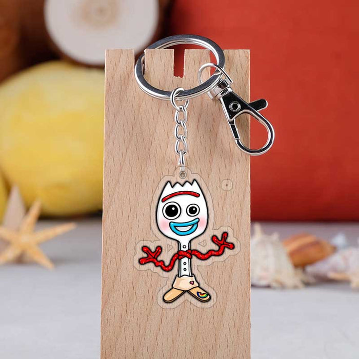 Wholesale fork pendant cartoon acrylic keychain MOQ≥2 JDC-KC-KaMan001