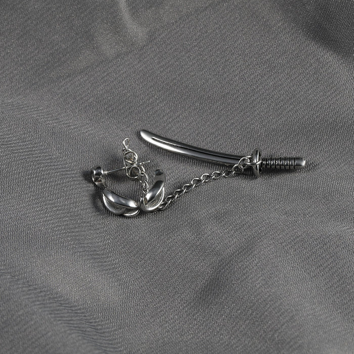 Wholesale Earrings Titanium Steel Ring Arrow Hip Hop Cross Sword Men JDC-ES-ChunYun001