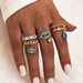 Jewelry WholesaleWholesale Devil's Eye Diamond Alloy Ring Set JDC-RS-NZ016 Rings 奈珠 %variant_option1% %variant_option2% %variant_option3%  Factory Price JoyasDeChina Joyas De China
