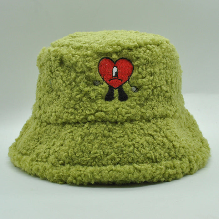 Wholesale Hat Wool Embroidery Heart Warm Bucket Hat (F) JDC-FH-PNi011