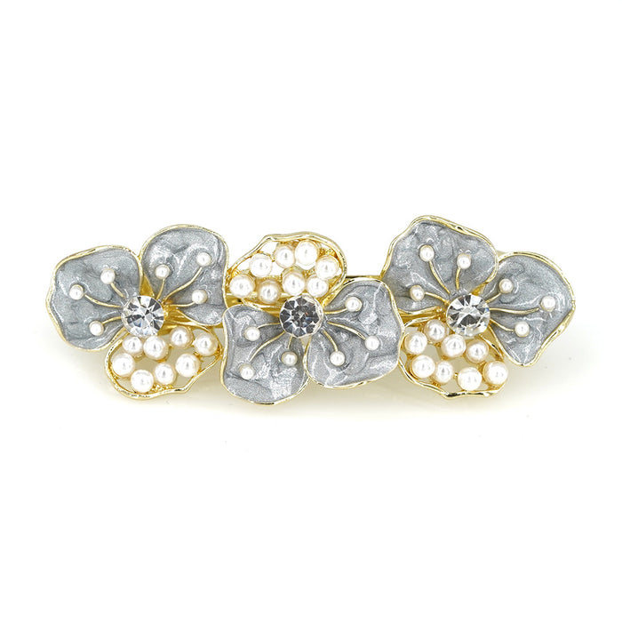 Wholesale Hair Clips Alloy Drop Oil Pearl Chinese Style Spring Clip MOQ≥2 JDC-HC-HG017
