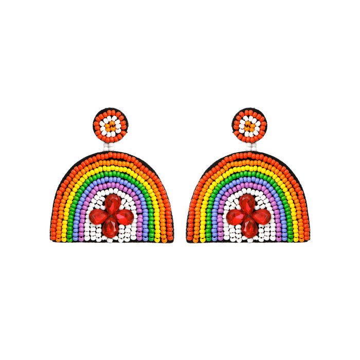 Pendientes al por mayor Rice Beads Rainbow JDC-ES-PremJM006