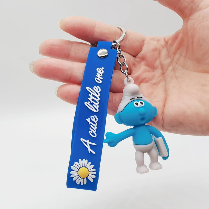 Wholesale Cartoon Smurfs PVC Soft Rubber Keychain JDC-KC-XiangY010
