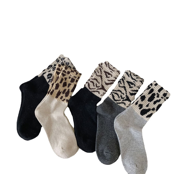 Calcetín al por mayor de lana media absorbe sudor de invierno engrosamiento de leopardo tibio moq≥3 jdc-sk-zjhy001