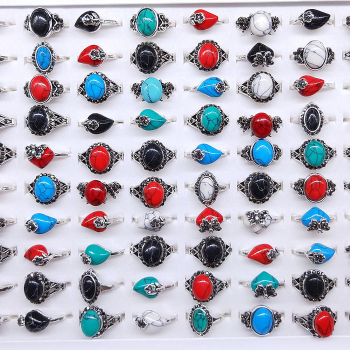 Jewelry WholesaleWholesale Random Turquoise Alloy Rings JDC-RS-KuaH005 Rings 跨海 %variant_option1% %variant_option2% %variant_option3%  Factory Price JoyasDeChina Joyas De China