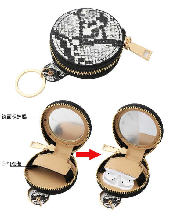 Wholesale Headphone Bag PU Leather Wristlet Keychain MOQ≥5 JDC-KC-NuoYi004