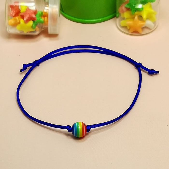 Wholesale colorful beads friendship braided same sex rainbow lgbt bracelet MOQ≥2 JDC-BT-HaoL011