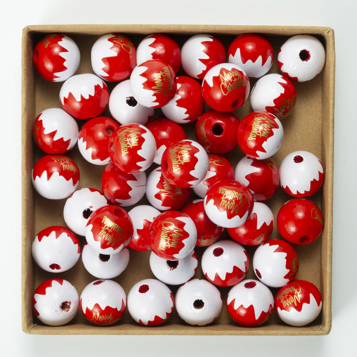 Wholesale Christmas DIY Accessories Colorful Wooden Beads MOQ≥2 JDC-DIY-DJin003