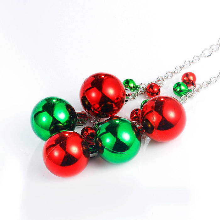 Wholesale Necklaces Alloy Christmas Red Green Balls JDC-NE-TuC004