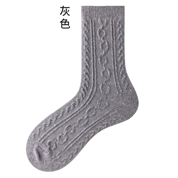 Wholesale Socks Wool Twist Solid Color Pile Socks MOQ≥5 JDC-SK-JiaF004