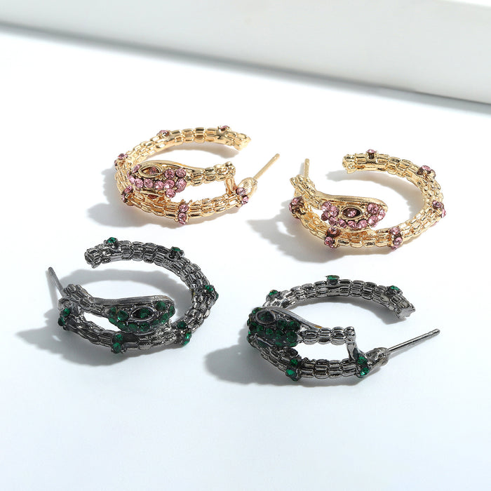 Wholesale Earrings Alloy Diamond Snake Shape JDC-ES-V055