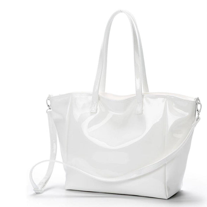 Wholesale Shoulder Bag PU Shiny Patent Leather Large Capacity Tote Bag Diagonal JDC-SD-Yingz004