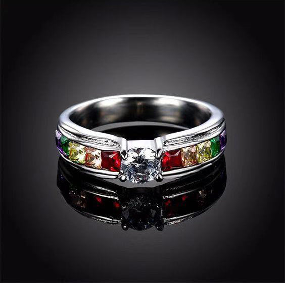 Wholesale Ring Alloy Inlaid Zircon Titanium Steel Color Ring JDC-RS-Hechen032