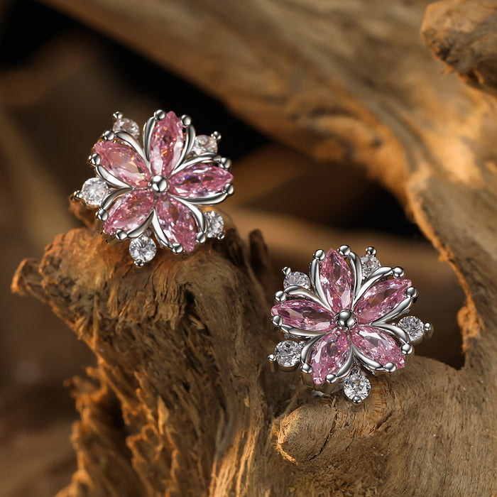 Wholesale Pink Crystal Earrings MOQ≥2 JDC-ES-ery003