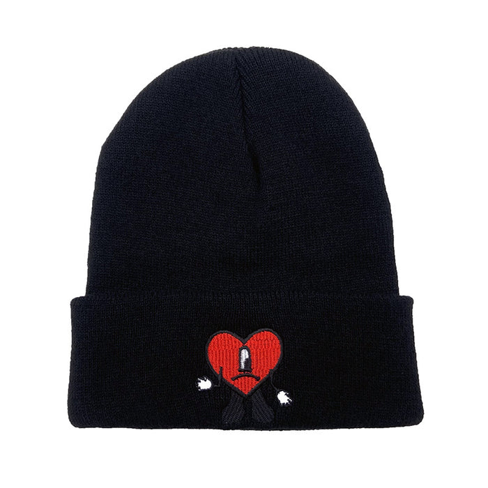 Wholesale Hat Acrylic Heart Embroidery Woolen Knitted Hat (F) JDC-FH-AXing013