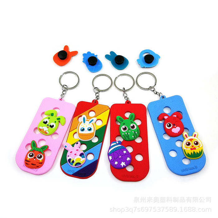 Wholesale keychain PVC DIY luminous shoes flower shoe buckle hole board  MOQ≥5 JDC-KC-LaiA001