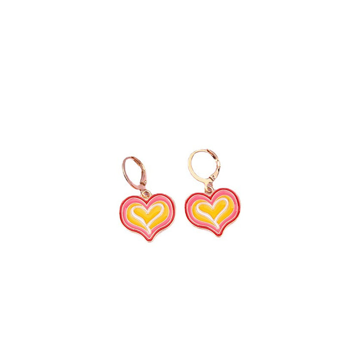 Wholesale Rainbow Love Oil Drop Earrings Tassel Earrings MOQ≥2 JDC-ES-DUAI021
