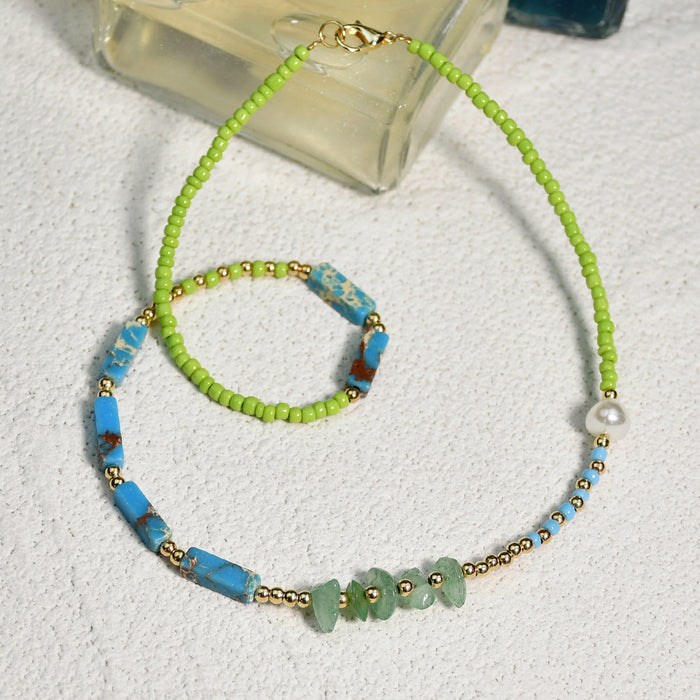 Wholesale  Handmade Beaded Semi-Precious Onyx Necklace MOQ≥2 JDC-NE-YF221