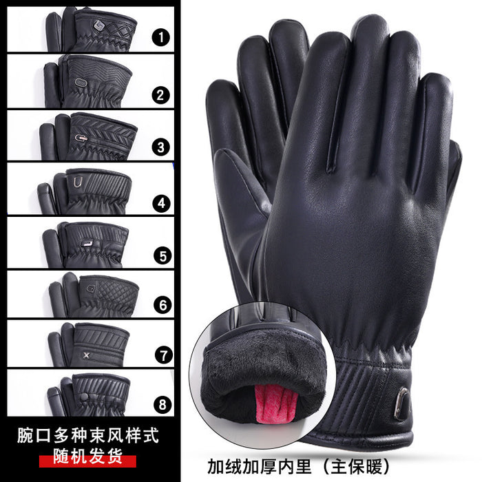 Wholesale Gloves Faux Leather Classic Men's Three Band Leather Gloves MOQ≥3 JDC-GS-RuiY001