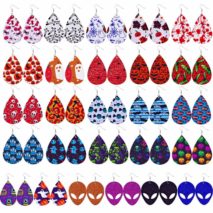 Wholesale Earrings Leather Print Mask Elf Halloween MOQ≥2 JDC-ES-ZUOL005