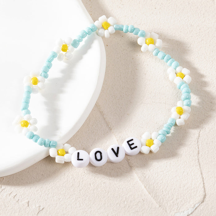 Wholesale Bracelet Resin LOVE Letter Rice Bead Bracelet JDC-BT-XLH004