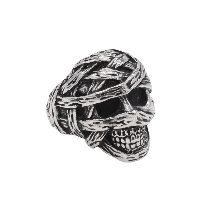 Wholesale Ring Men's Titanium Steel Bandage Mummy Skull JDC-RS-PREMZEX007